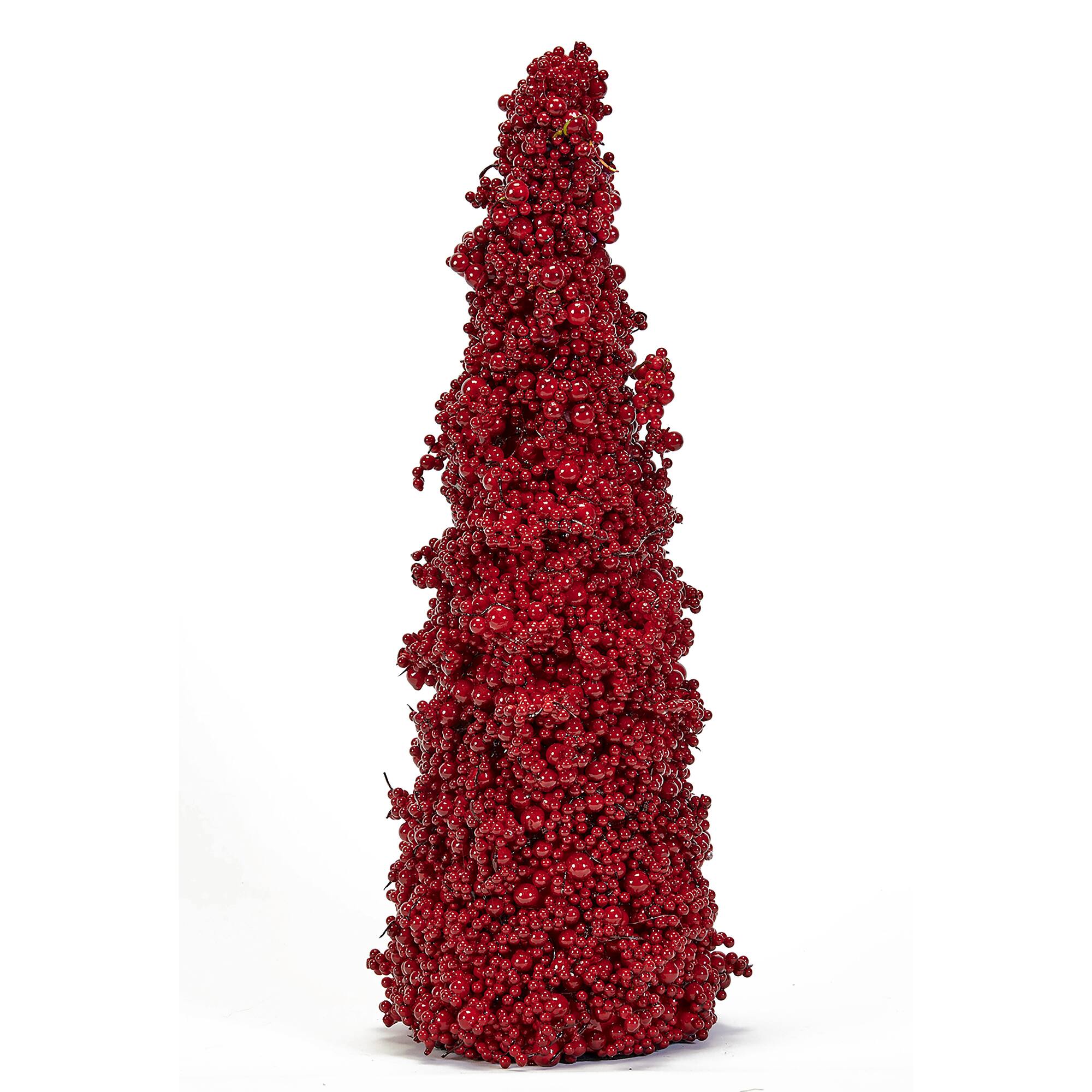 18" Red Holly Berries Artificial Christmas Tree Tabletop Décor